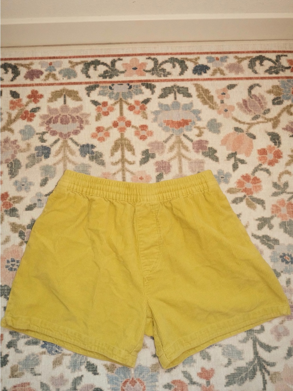 Urban Outfitters Green Corduroy Elastic-Waist Shorts